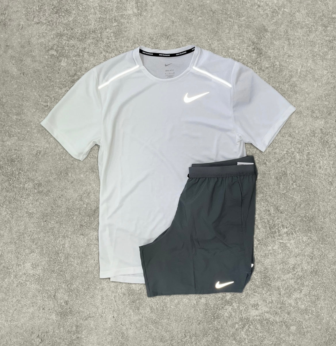 Nike Miler 1.0 & 7” Flex Stride Short Set - White/Grey