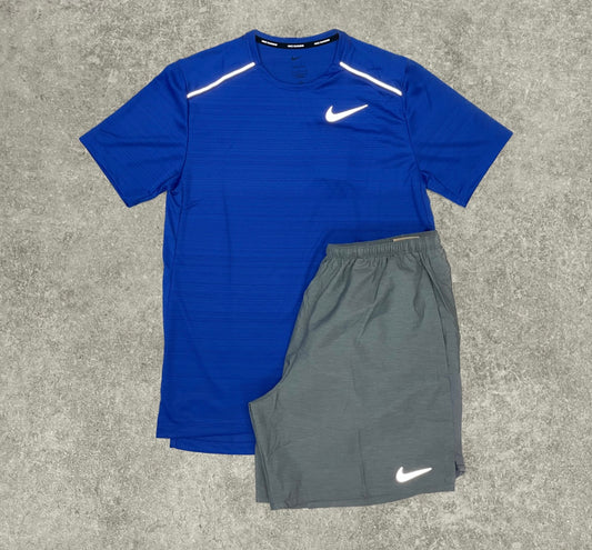 Nike Miler 1.0 & Challenger 7” Short Set - Royal Blue/Grey