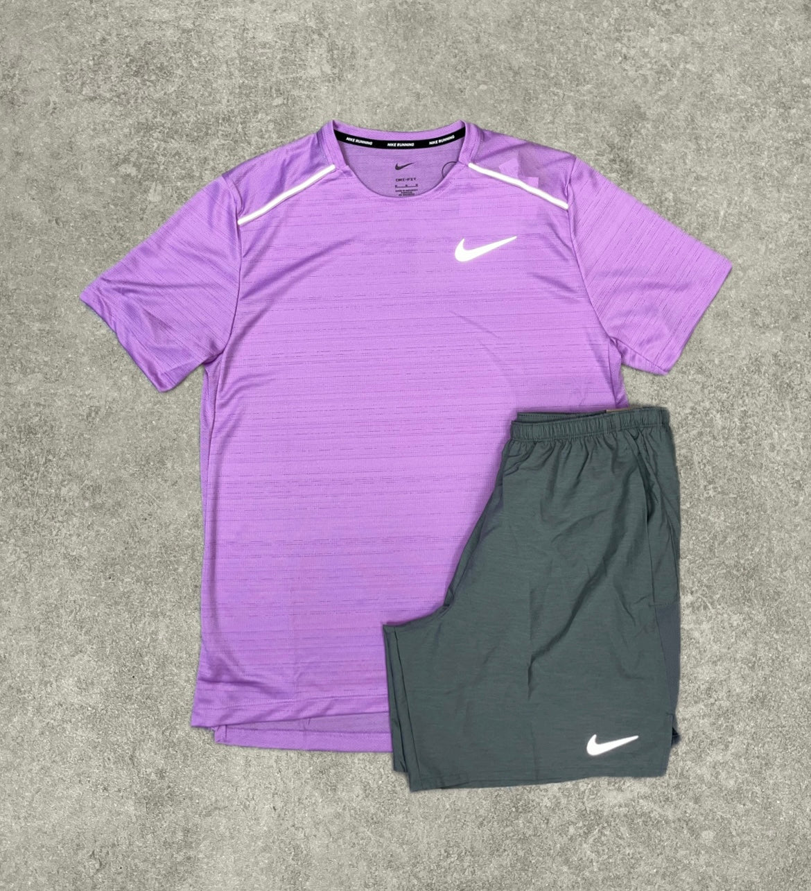 Nike Miler 1.0 & Challenger 7” Short Set - Rush Fuschia/Grey