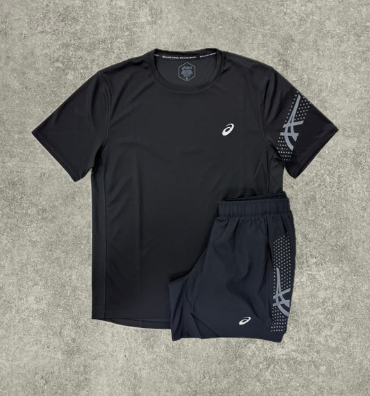 Asics Icon T-shirt & Short Set - Black