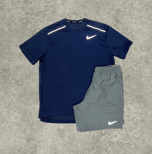 Nike Miler 1.0 & Challenger 7” Short Set - Midnight Navy/Grey